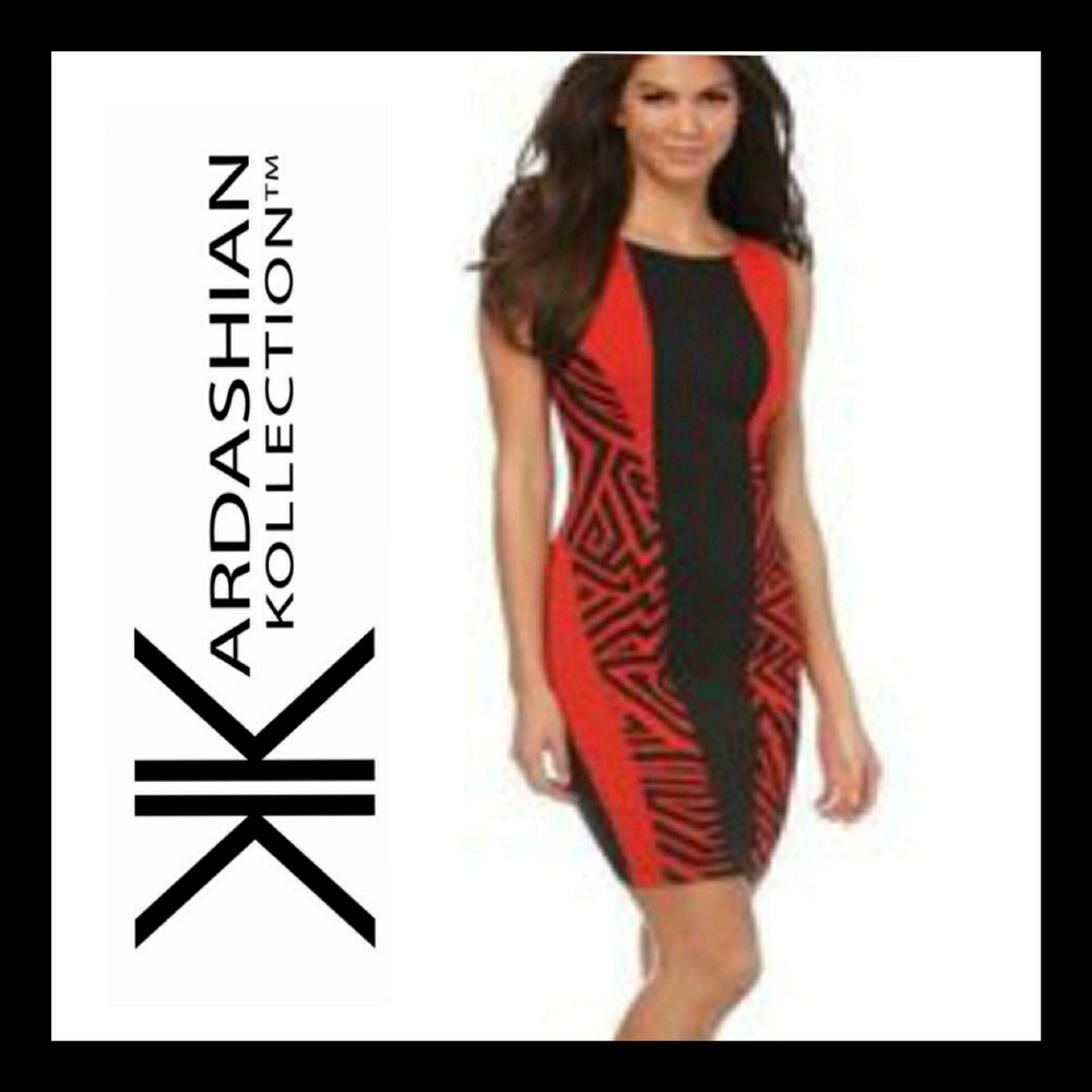 $25 Kardashian Kollection (Red&Black Fitted Dress)